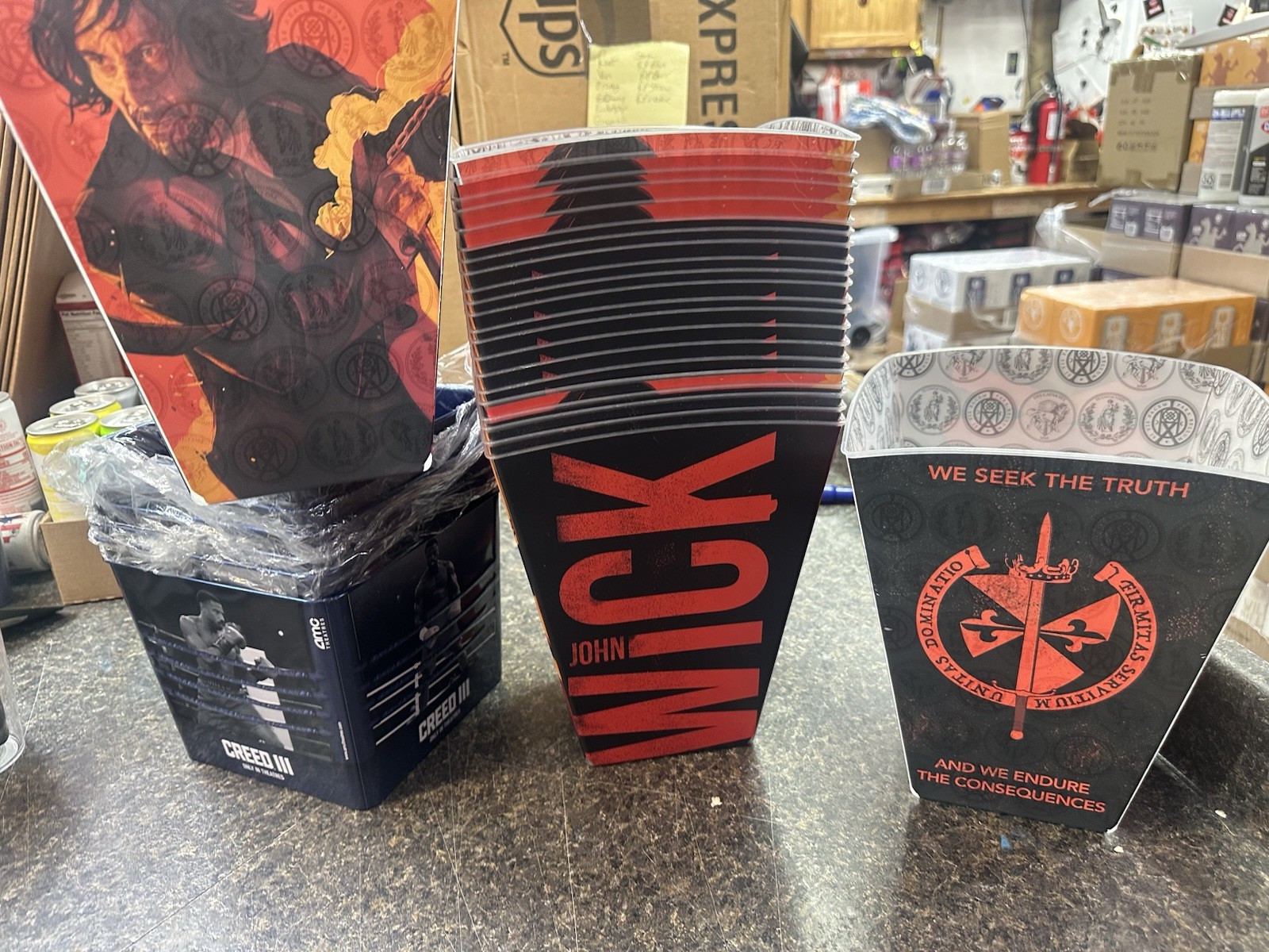 AMC Theater Exclusive John Wick 4 Popcorn Bucket Creed 3 Buckets Bulk Lot