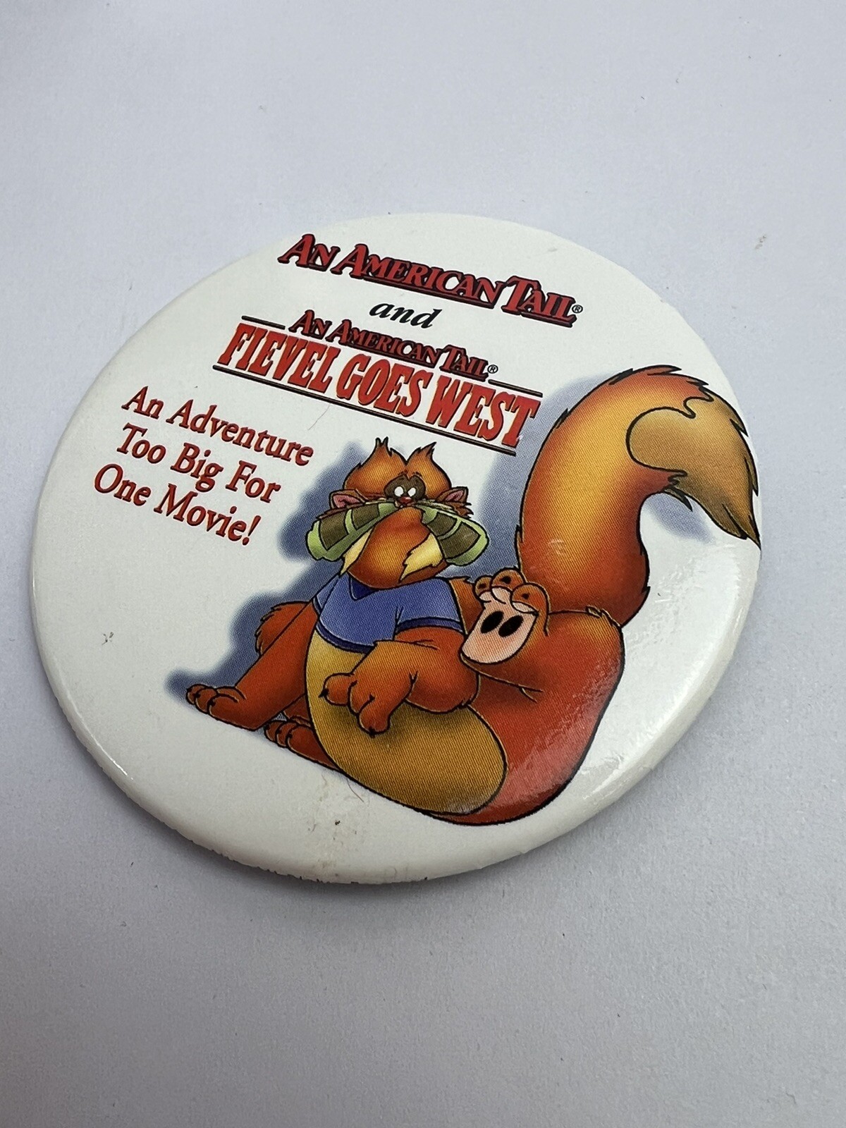 Vintage 1991 TIGER An American Tail and Fievel Goes West 3″ Movie Pin Universal
