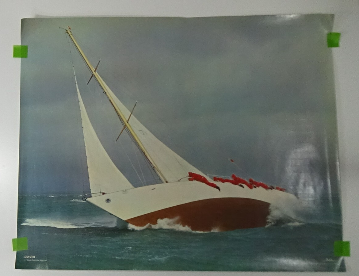 1976 Beken of Cowes Photograph Quiver Racing Boat 24″x30″ Poster #18