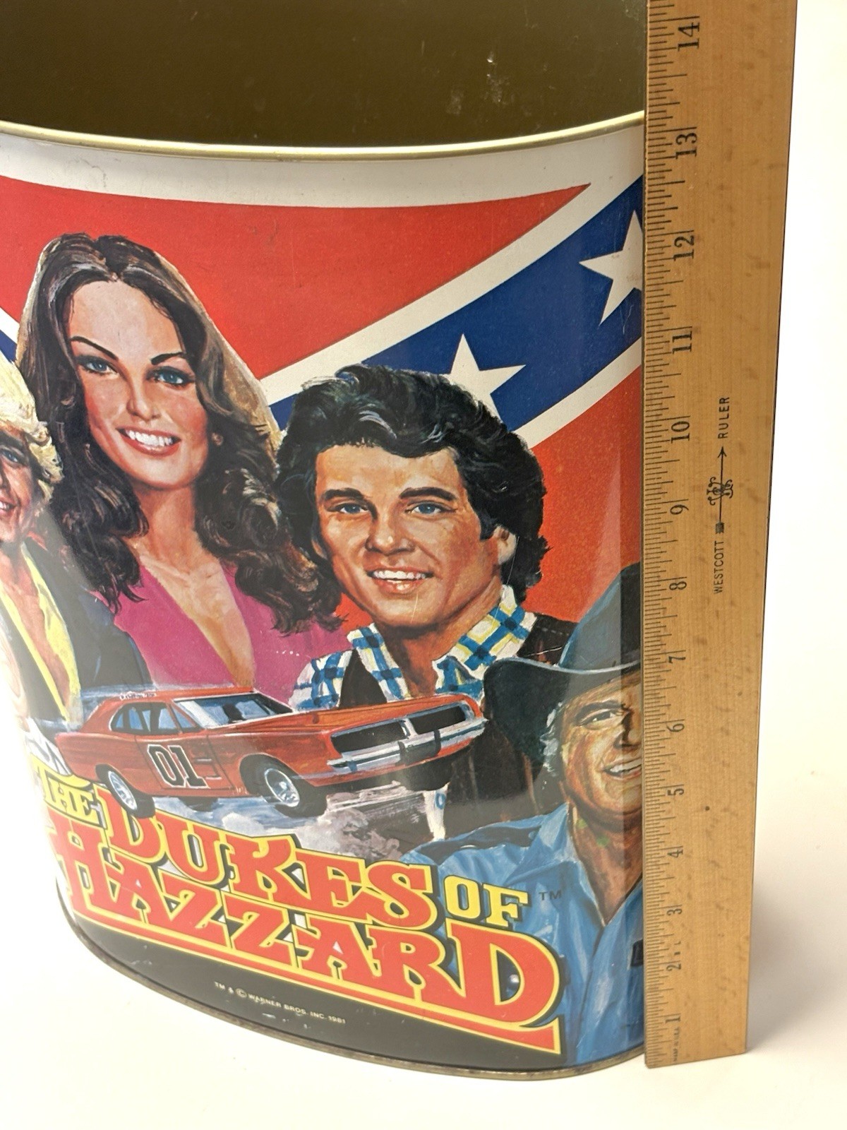 Vintage Cheinco 1981 The Dukes Of Hazzard Metal Trash Garbage Pail Can