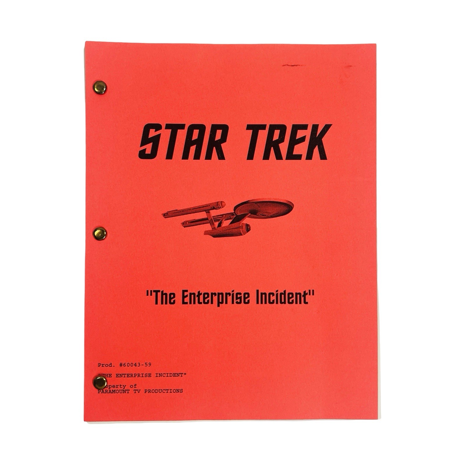 Star Trek TOS “The Enterprise Incident” FINAL DRAFT Script REPRODUCTION 1968