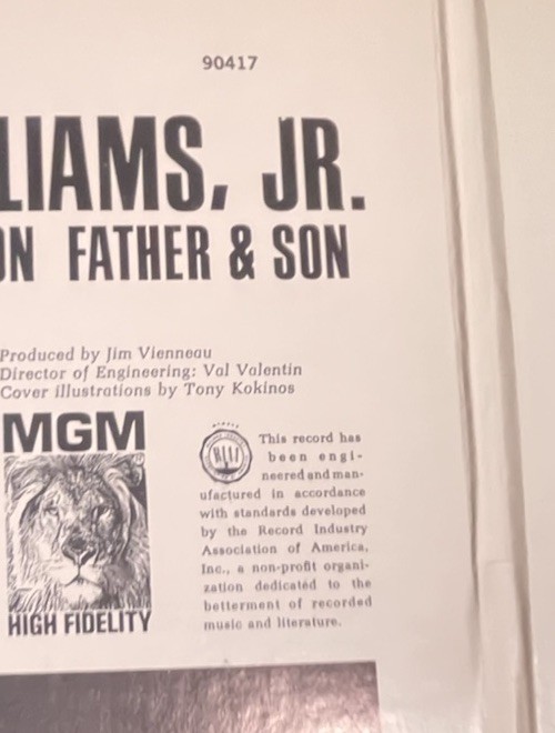 Hank Williams Sr & Jr Singing Together MGM SE4276 Vinyl LP Near Mint