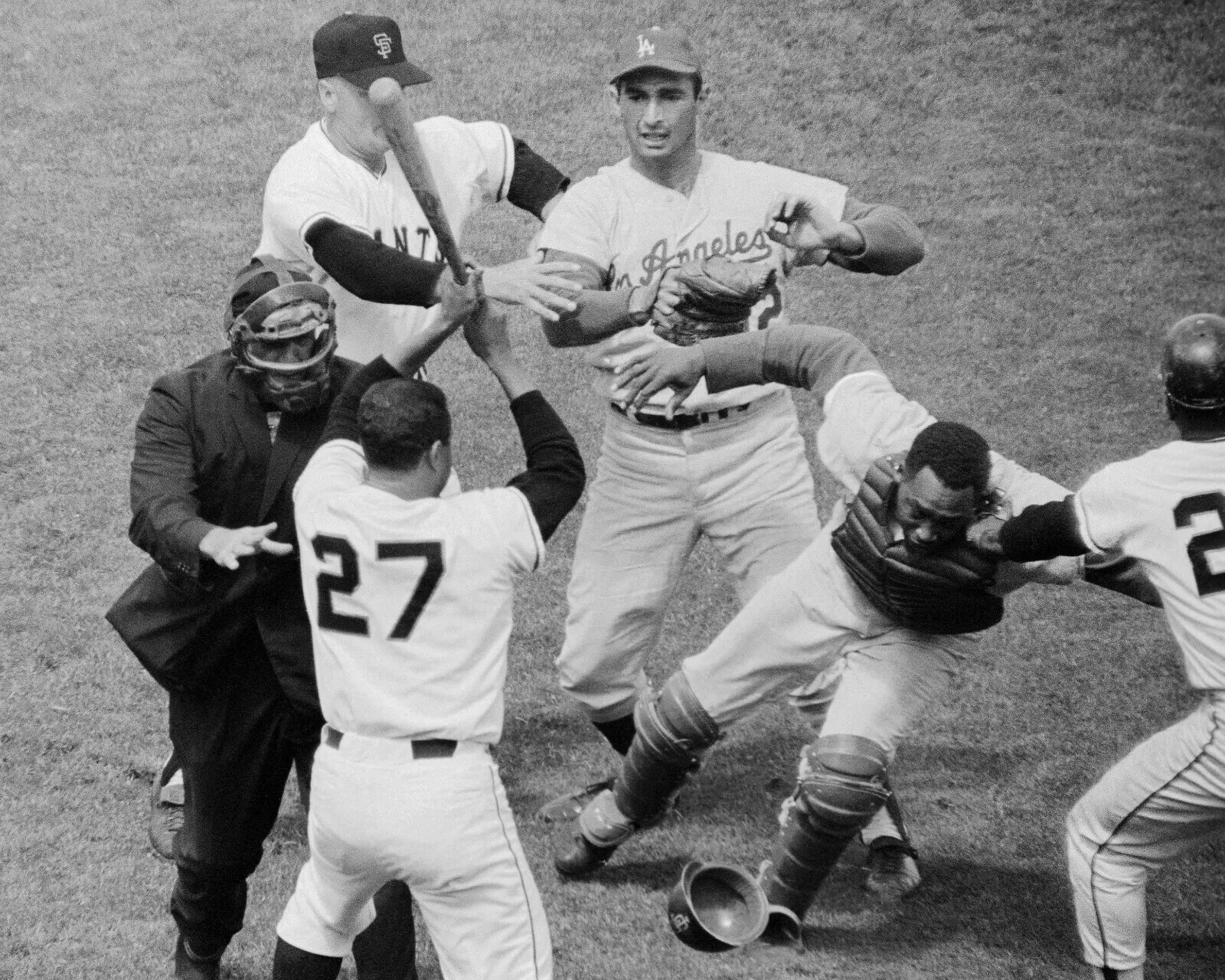 Juan Marichal & John Roseboro San Francisco Giants Baseball Dodgers 8×10 PHOTO