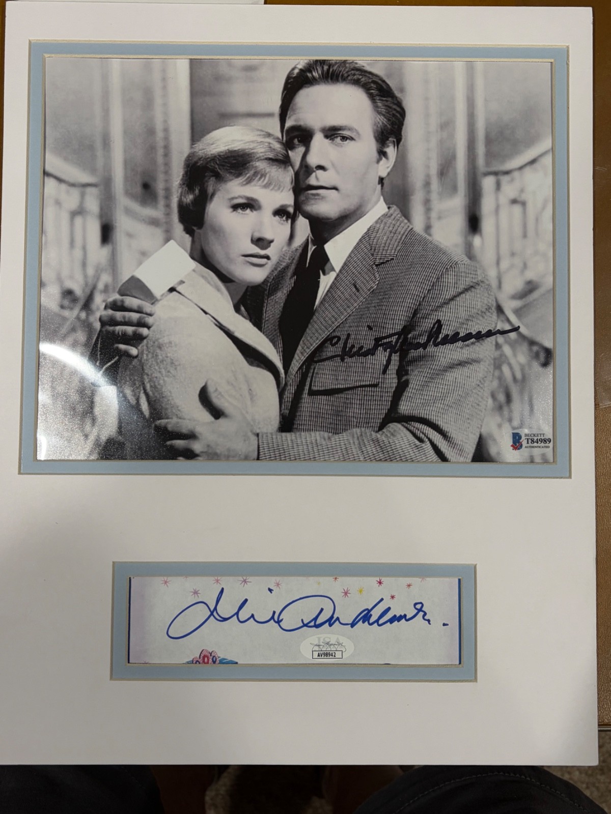 Julie Andrews & C. Plummer “ Sound of Music “ Autograph Display JSA & BAS certs