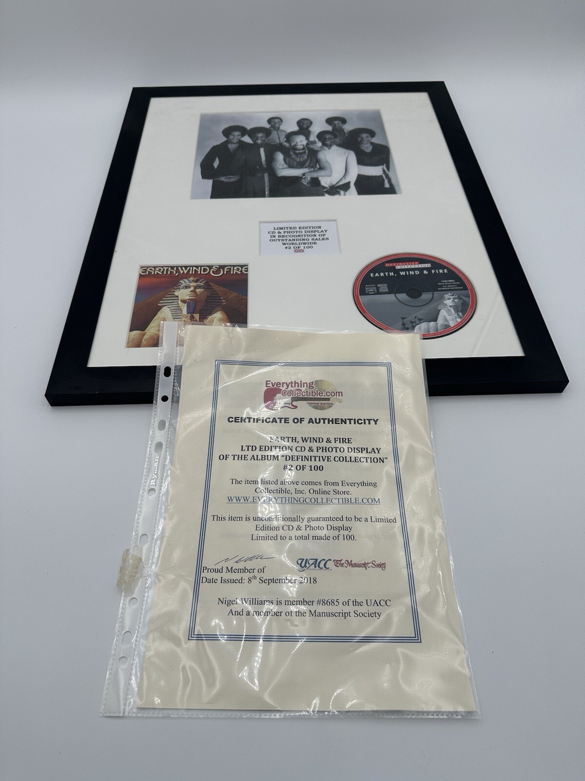 Earth, Wind & Fire : Definitive Collection -Framed Photo CD Artwork With COA