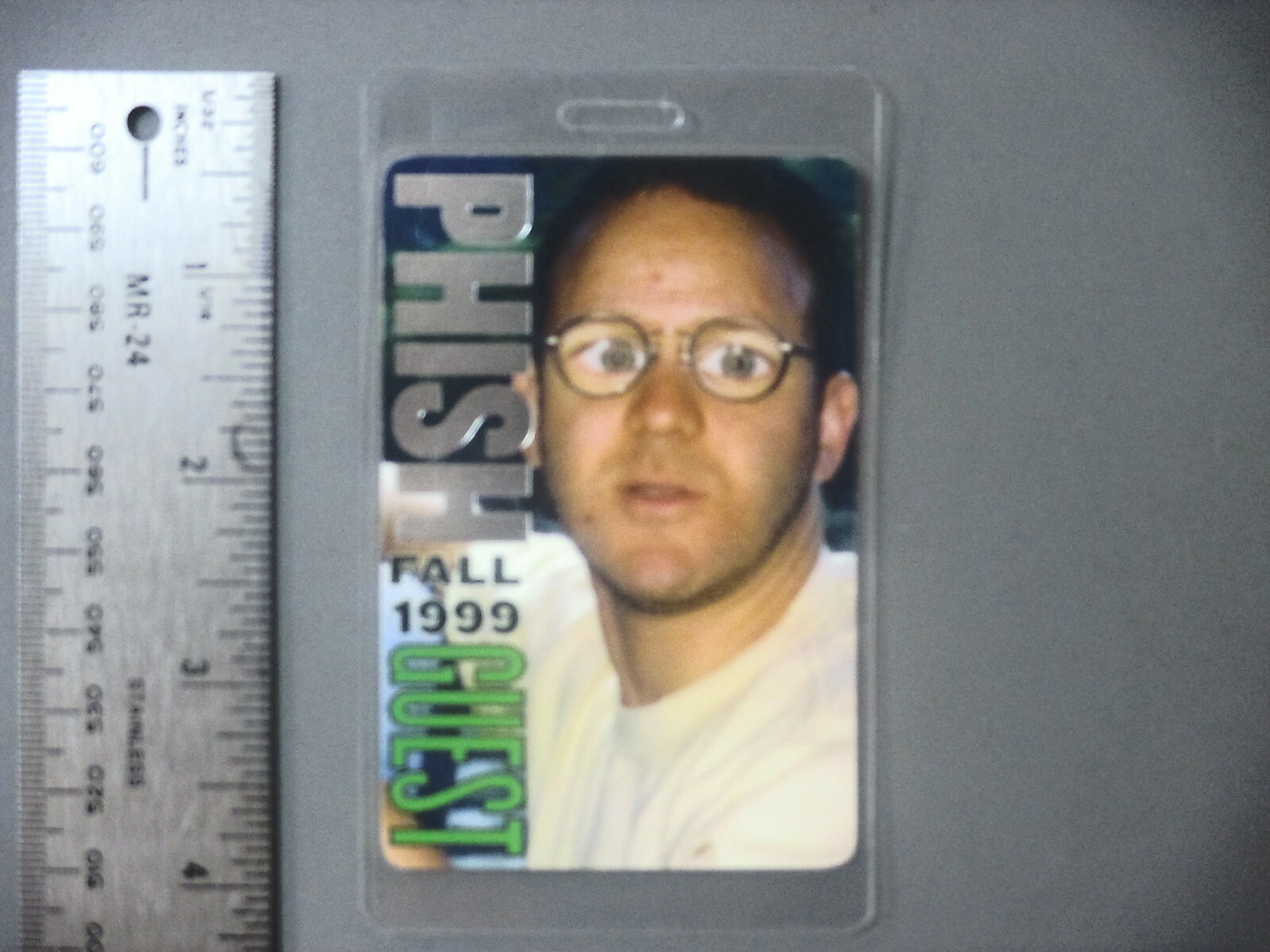 PHISH backstage pass Laminated AUTHENTIC Fall 1999 Guy with glasses !