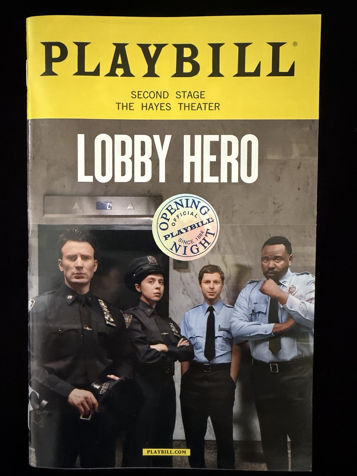 Playbill OPENING NIGHT Program – Lobby Hero, Hayes Theatre