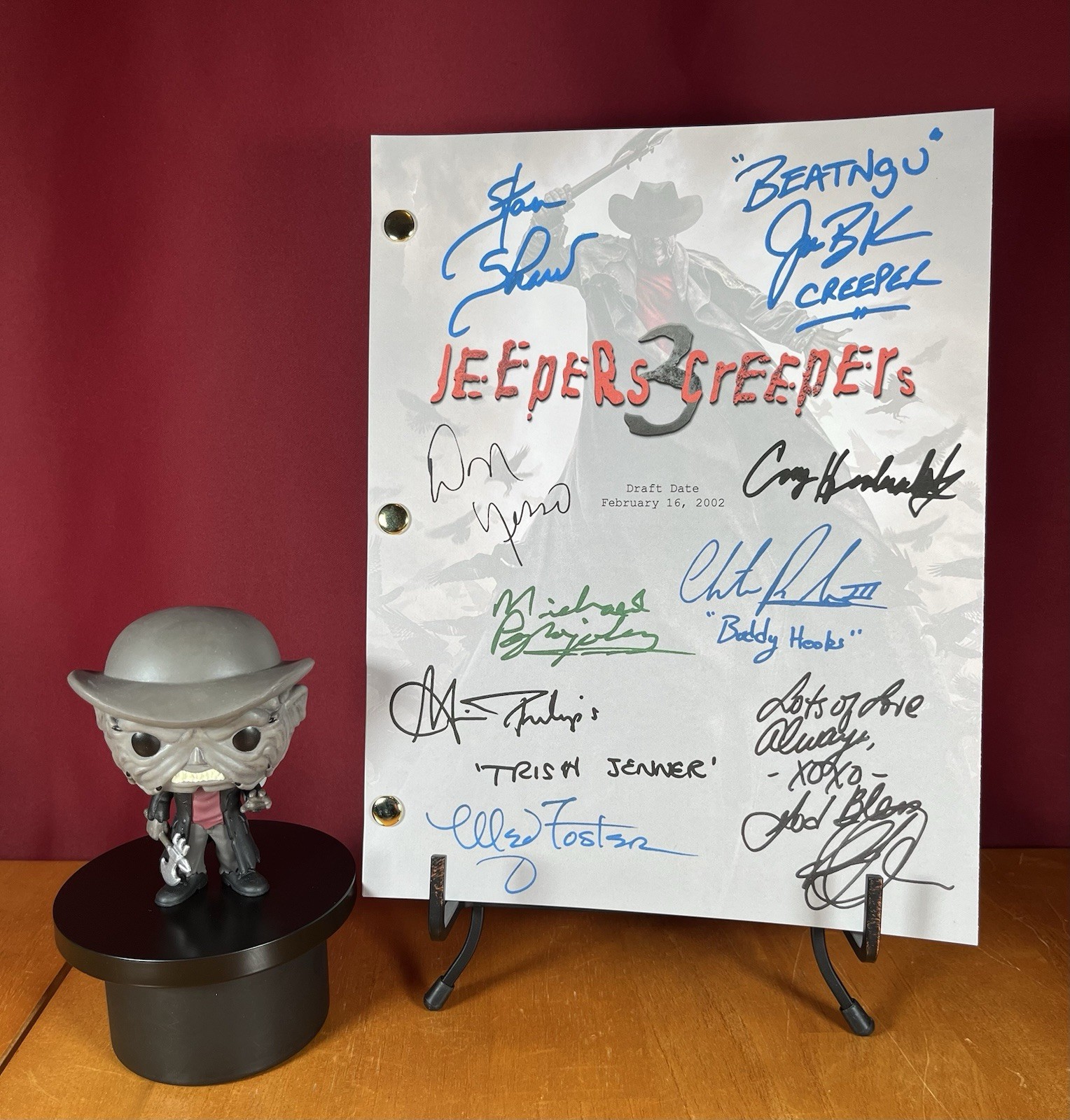 Jeepers Creepers 3 Script Signed- Autograph Reprints- The Creeper