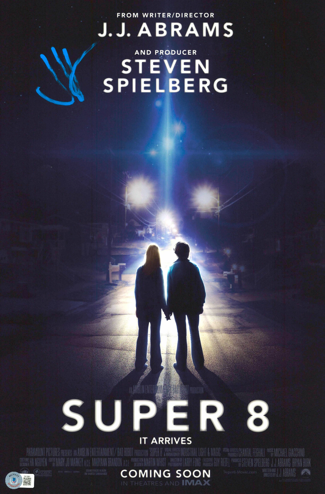 JJ ABRAMS SIGNED AUTOGRAPH SUPER 8 12X18 PHOTO MINI POSTER BAS BECKETT