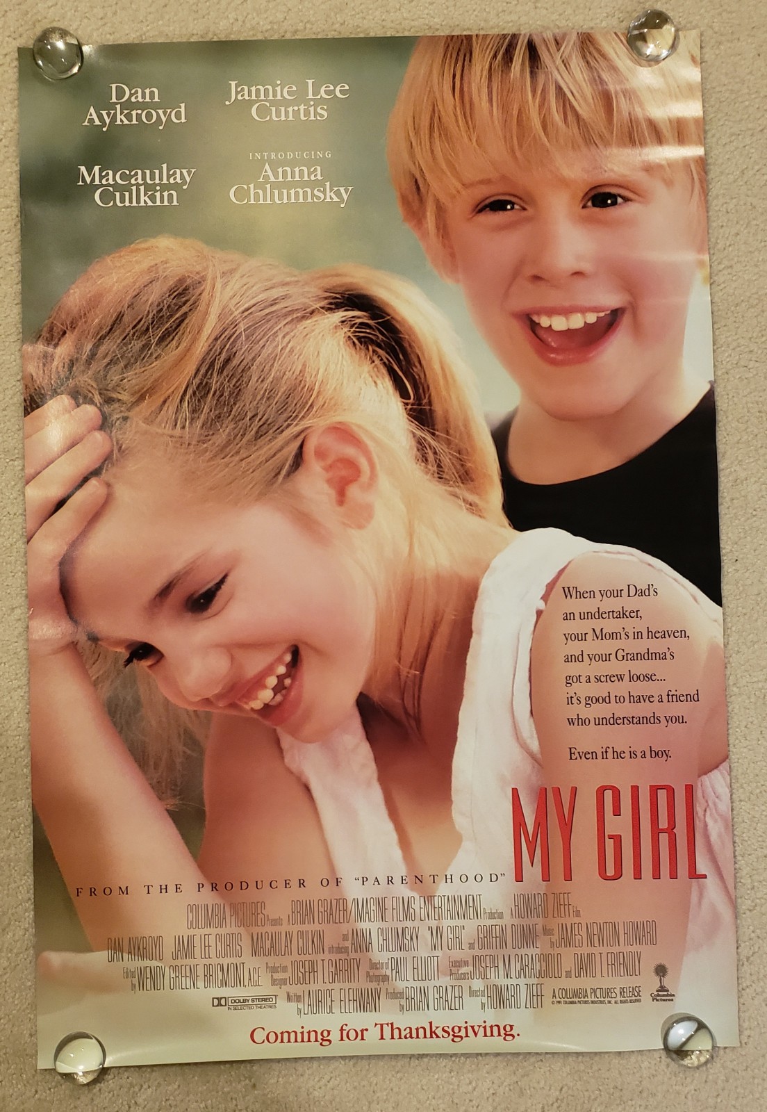 My Girl Original One-Sheet Movie Poster – 27×40 DOUBLE-SIDED