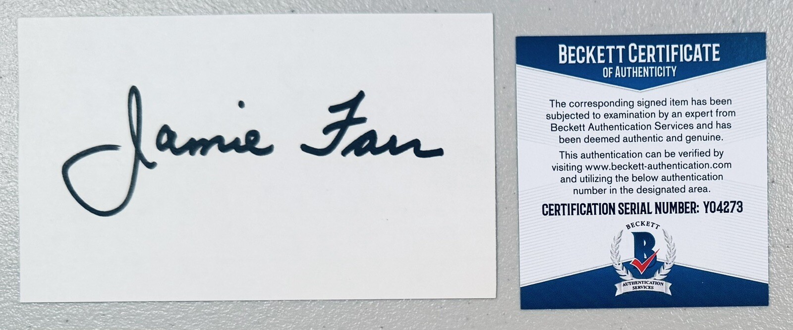 Jamie Farr Signed Autographed 3×5 Card Beckett BAS Certified M*A*S*H MASH