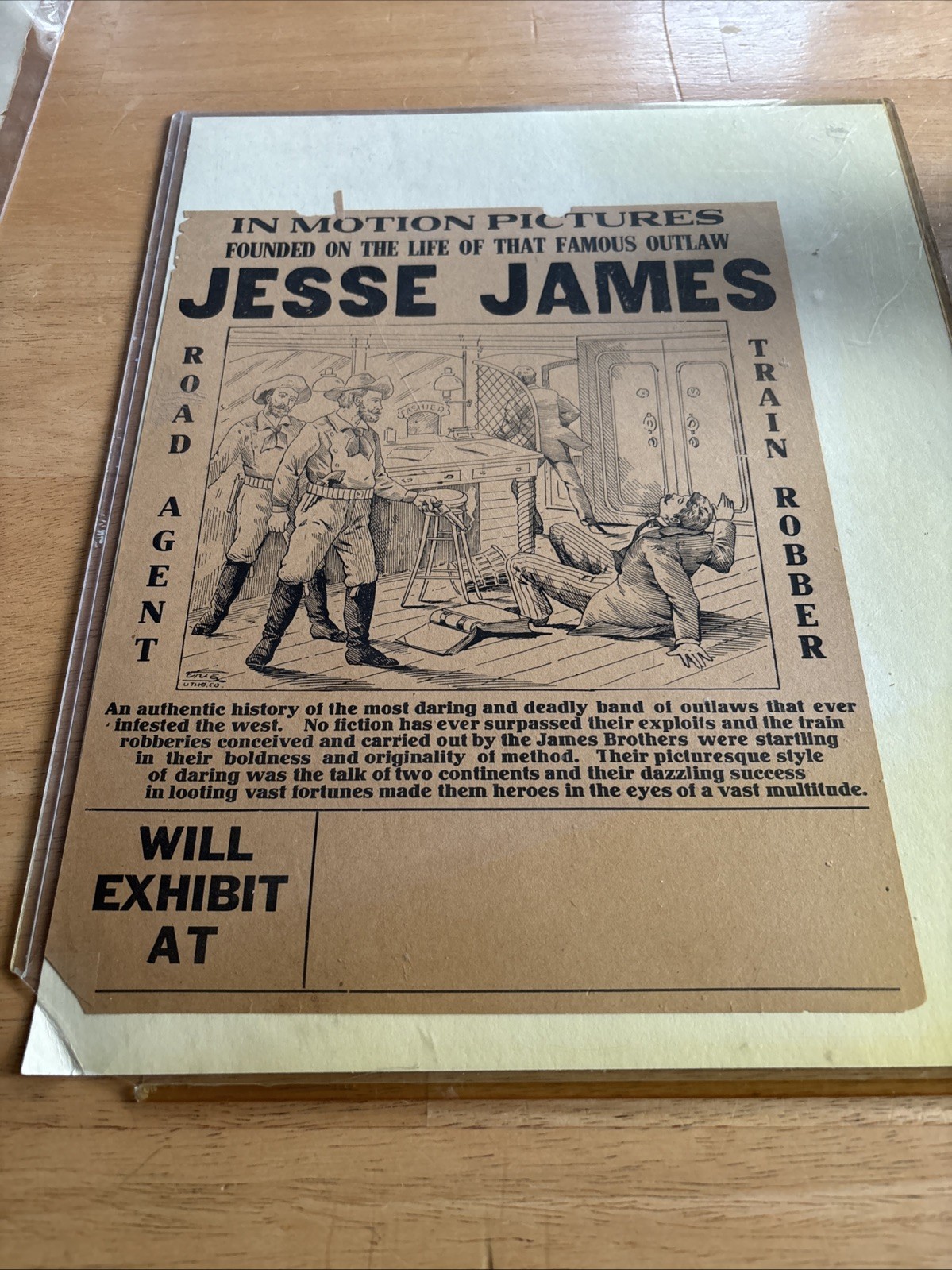 Antique Vintage Jesse James Movie Ad