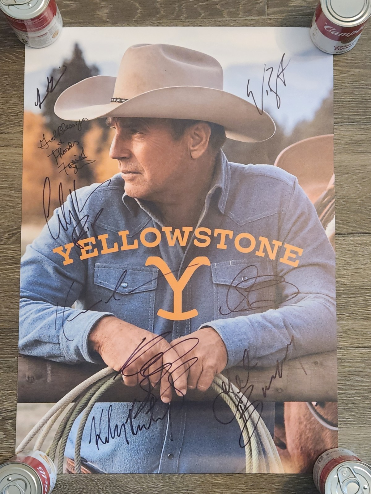 Kevin Costner & OTHERS Signed Yellowstone 16 1/2 x 23 Poster Signed COA ROLLED