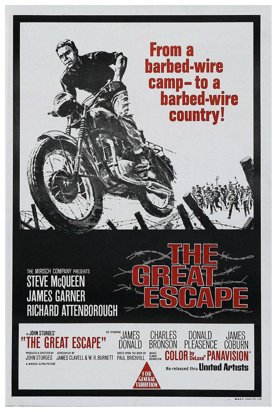 The Great Escape 1963 – Steve McQueen – Australia – Classic Movie Poster