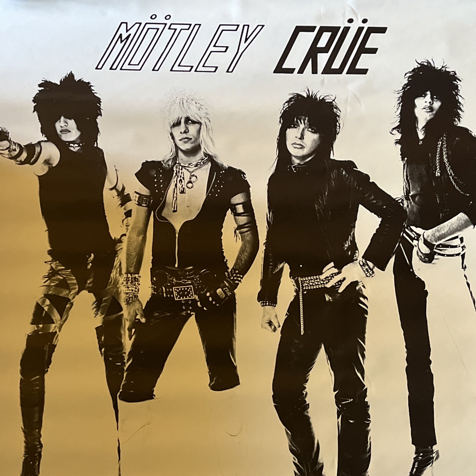 Vintage Mötley Crüe “Leathür Records” Promotional Poster NOS
