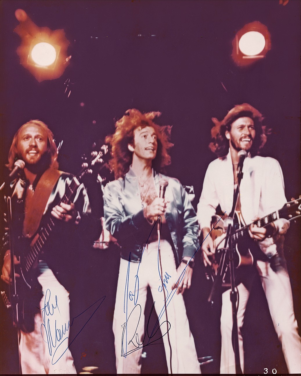 Bee Gees Signed Concert Photo Barry, Robin & Maurice Gibb BAS Beckett