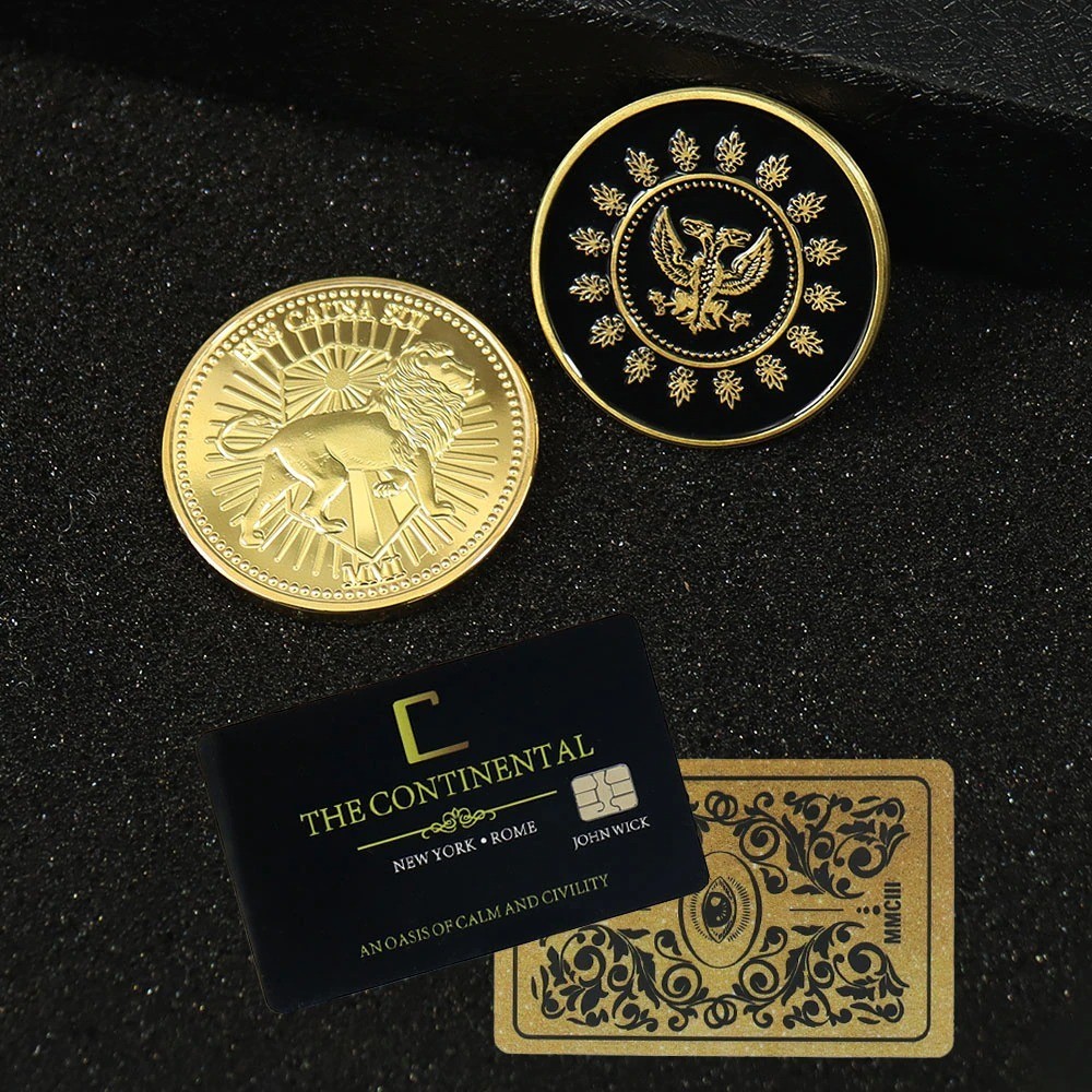 John Wick Continental Gold Coin Zinc Alloy Keanu Reeves Collectible Cosplay Prop
