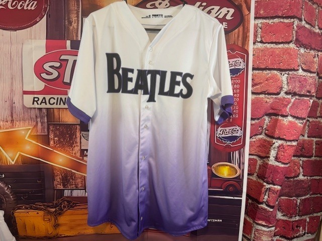 The Beatles Resto Athletics Adult Button Down Jersey Size Medium
