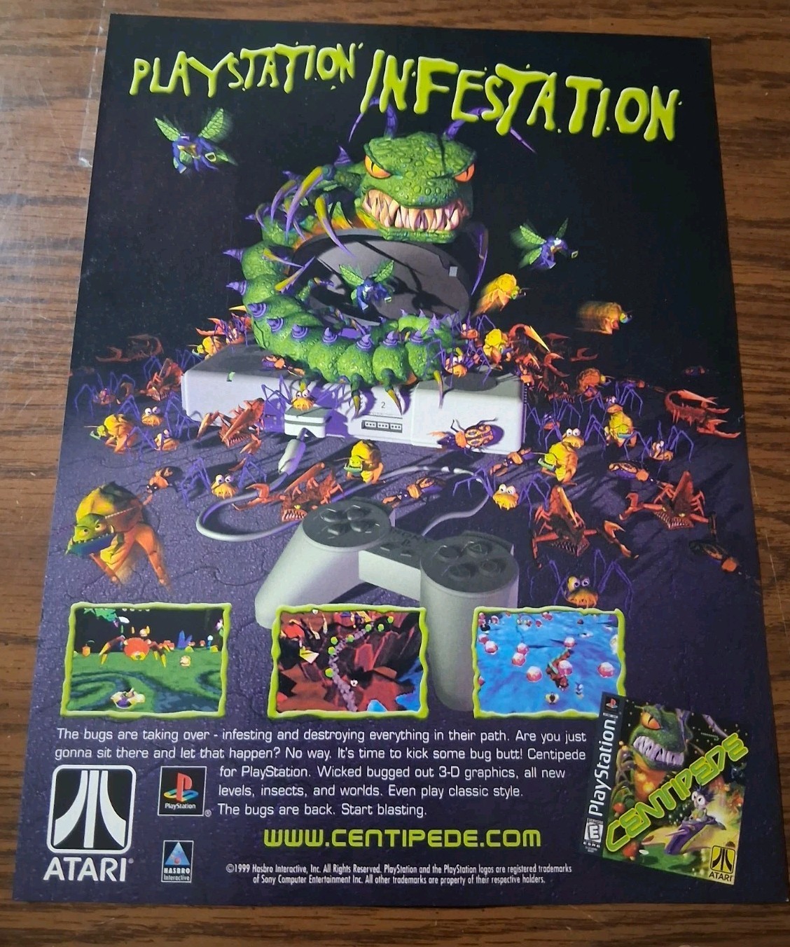 Centipede Video Game Promo Vintage Print Ad 8×11 2000s
