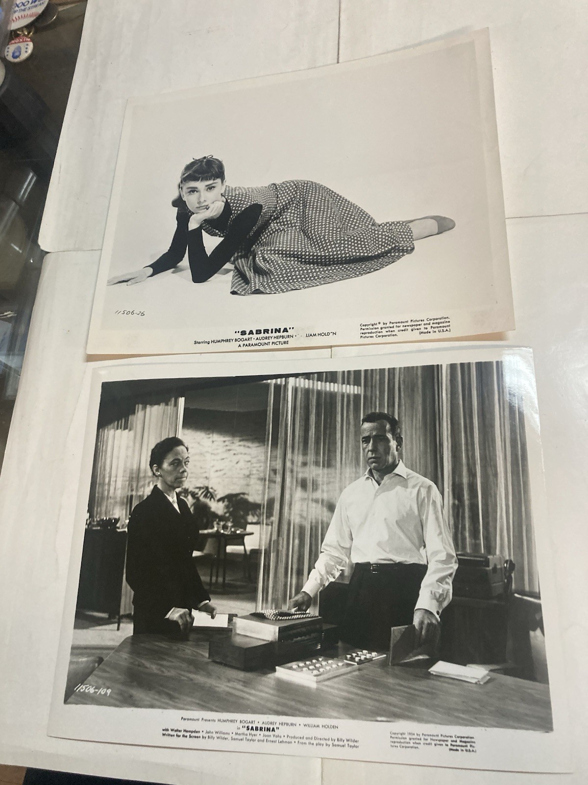 8 1954 Movie Stills “Sabrina” Humphrey Bogart, Audrey Hepburn Paramount Photo