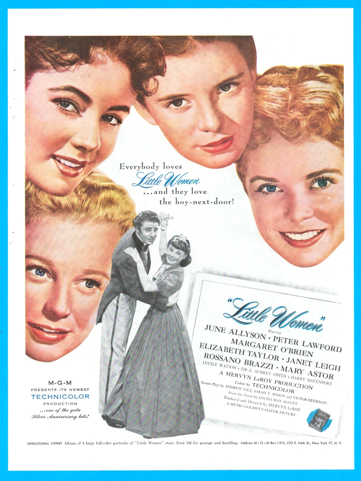 Elizabeth Taylor movie star Hollywood MGM Little Women vintage print ad 1949
