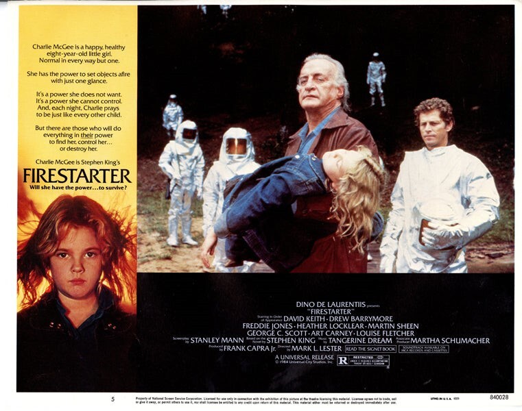Firestarter Original 11×14 Lobby Card 1984 George C Scott Drew Barrymore