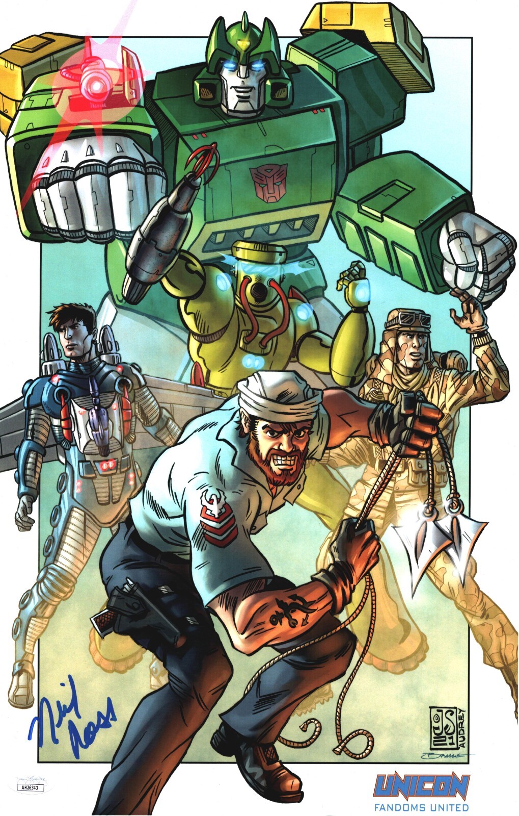NEIL ROSS Signed GI JOE/TRANSFORMERS Shipwreck 11×17 Print Autograph JSA COA
