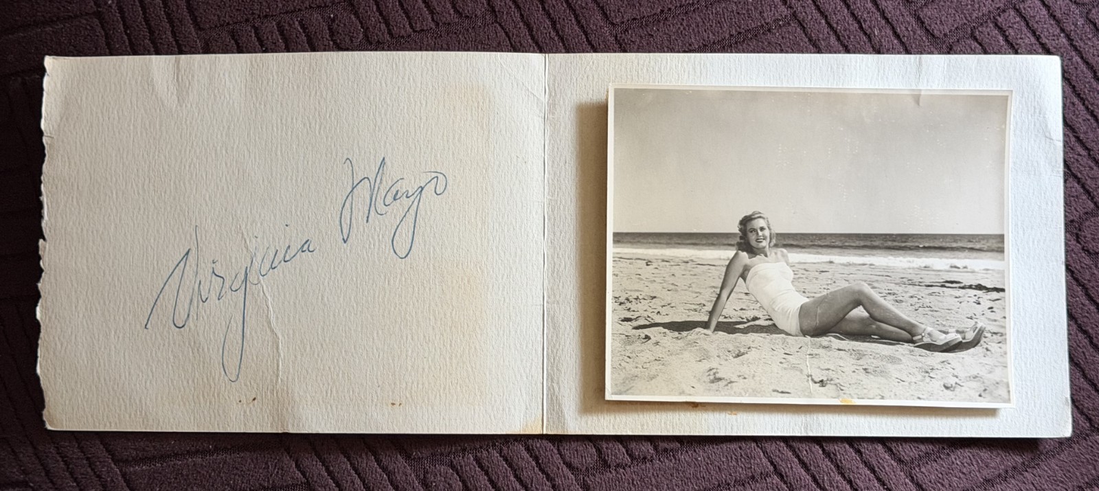 1949 Virginia Mayo “The Girl From Jones Beach” Luncheon Invitation and Autograph