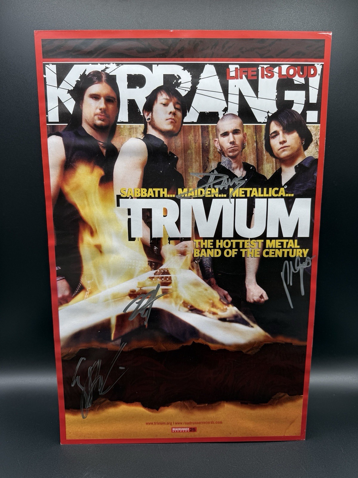 Trivium Signed Autographed 11×17 Ascendancy World Tour Poster 2005 Kerrang! Rare