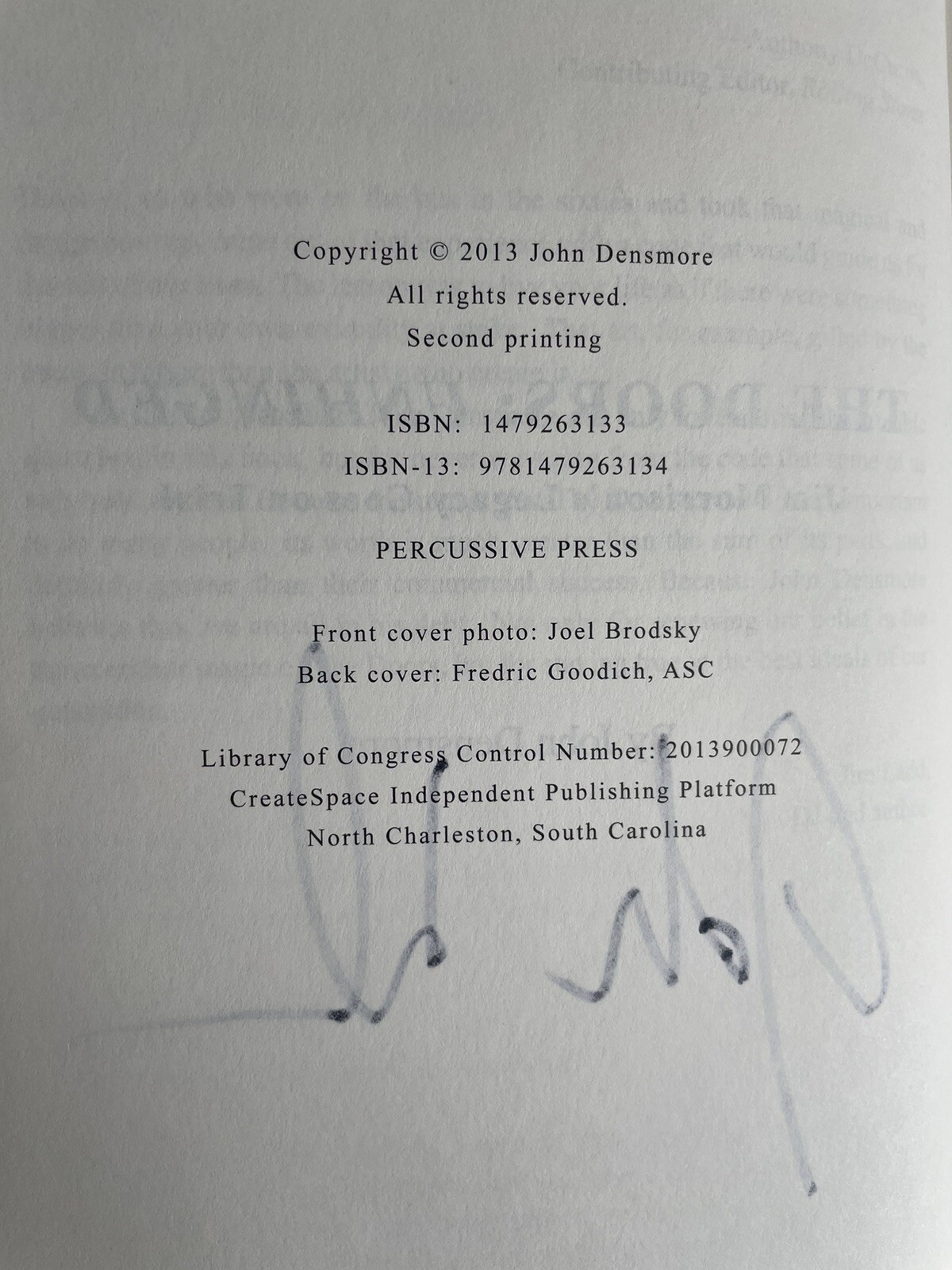 John Densmore Autographed Book “Unhinged” 2013 The Doors Jim Morrison’s Legacy