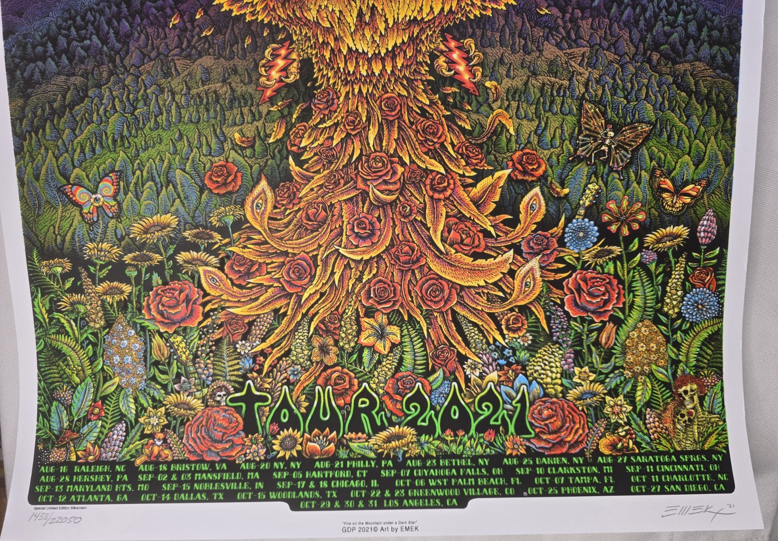 Dead and Company 2021 Tour Poster Bob Weir John Mayer #1433/22050 EMEK