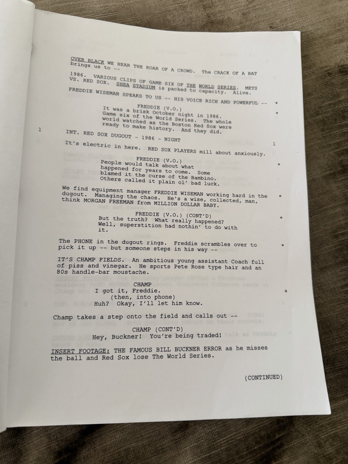 The COMEBACKS Script by John Aboud & Michael Coulton