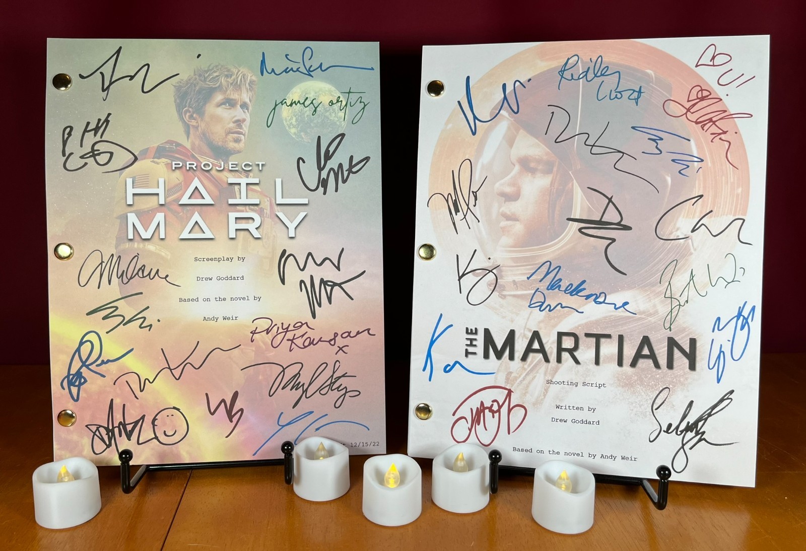 Project Hail Mary & The Martian Scripts Signed- Autograph Reprints- Space Travel