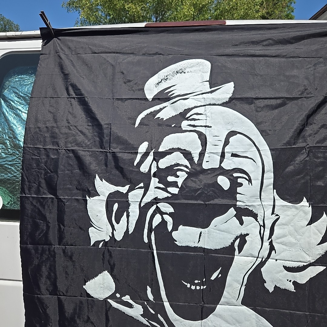 1980’s CLOWN HEAD TAPESTRY BIKER WALL HANGING VINTAGE (Not Perfect) #2