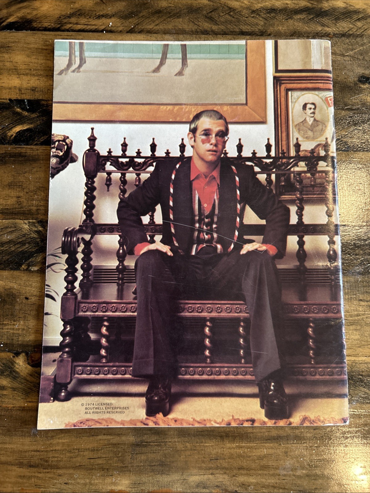 ELTON JOHN 1974 Concert Tour Program Book w/Fan Club Flyer & Newspaper Review,VG