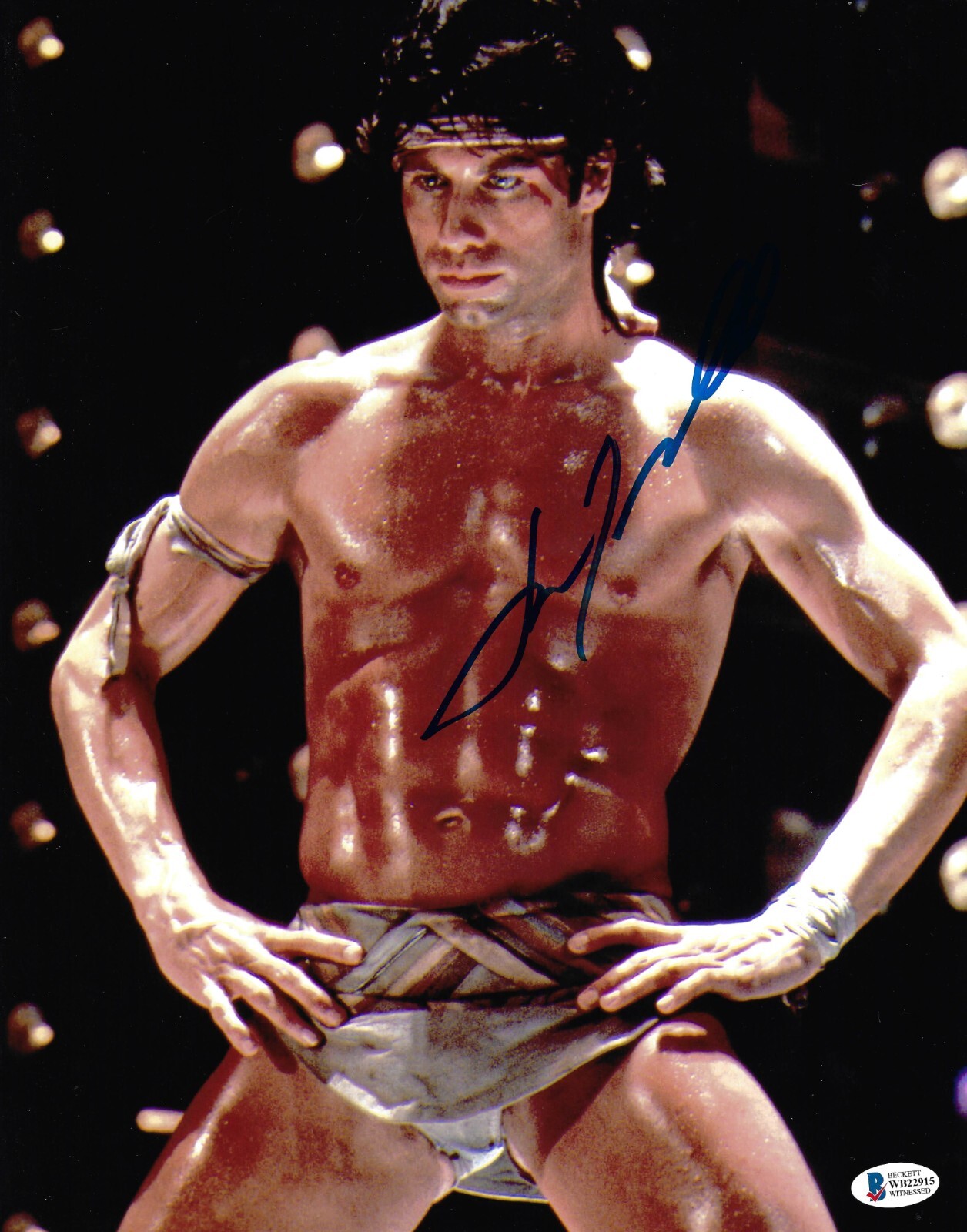 John Travolta Signed 11×14 Staying Alive Photo Beckett BAS Witnessed COA