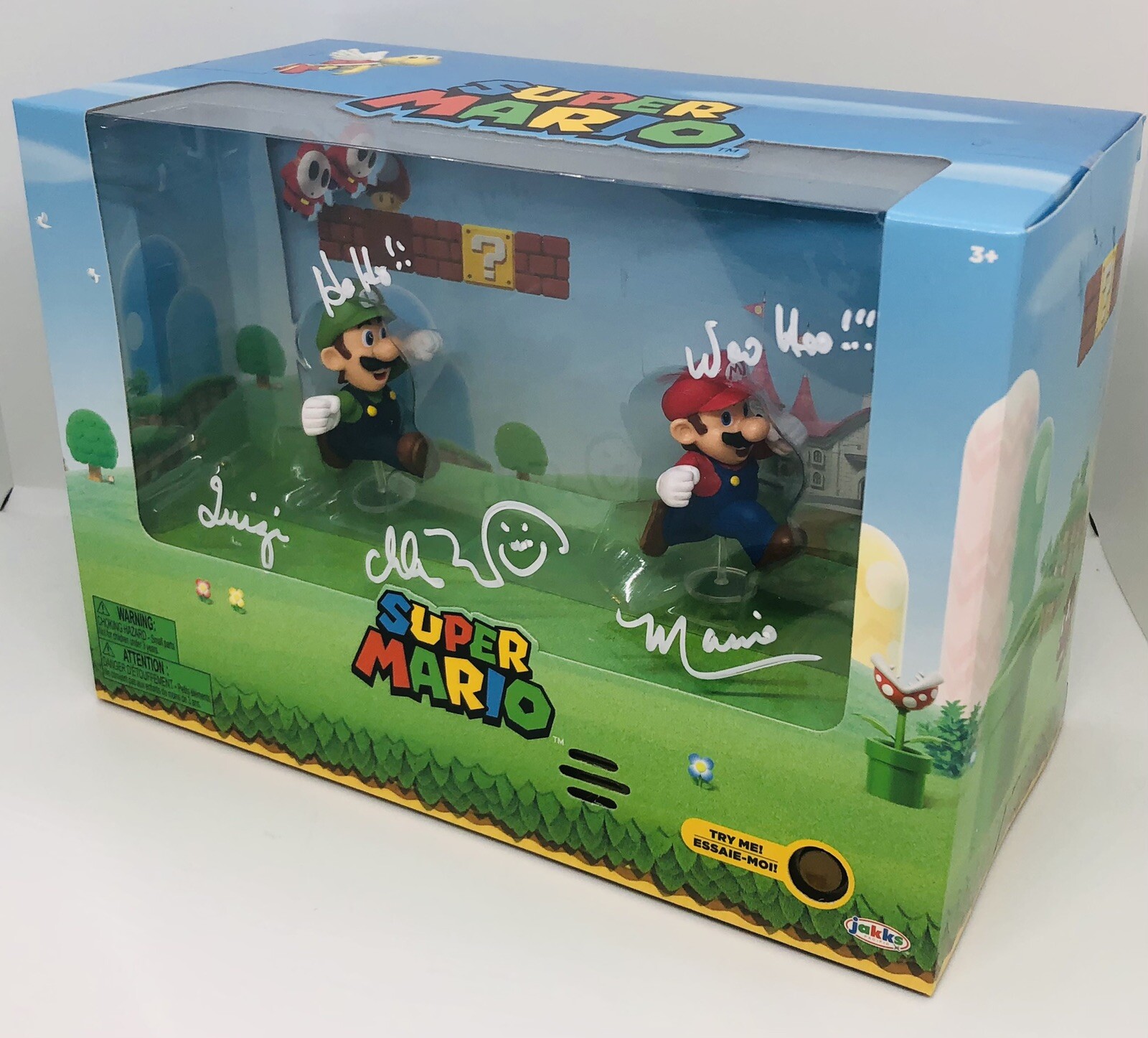 CHARLES MARTINET SIGNED MARIO & LUIGI JAKKS FIGURE SUPER MARIO PROOF JSA COA