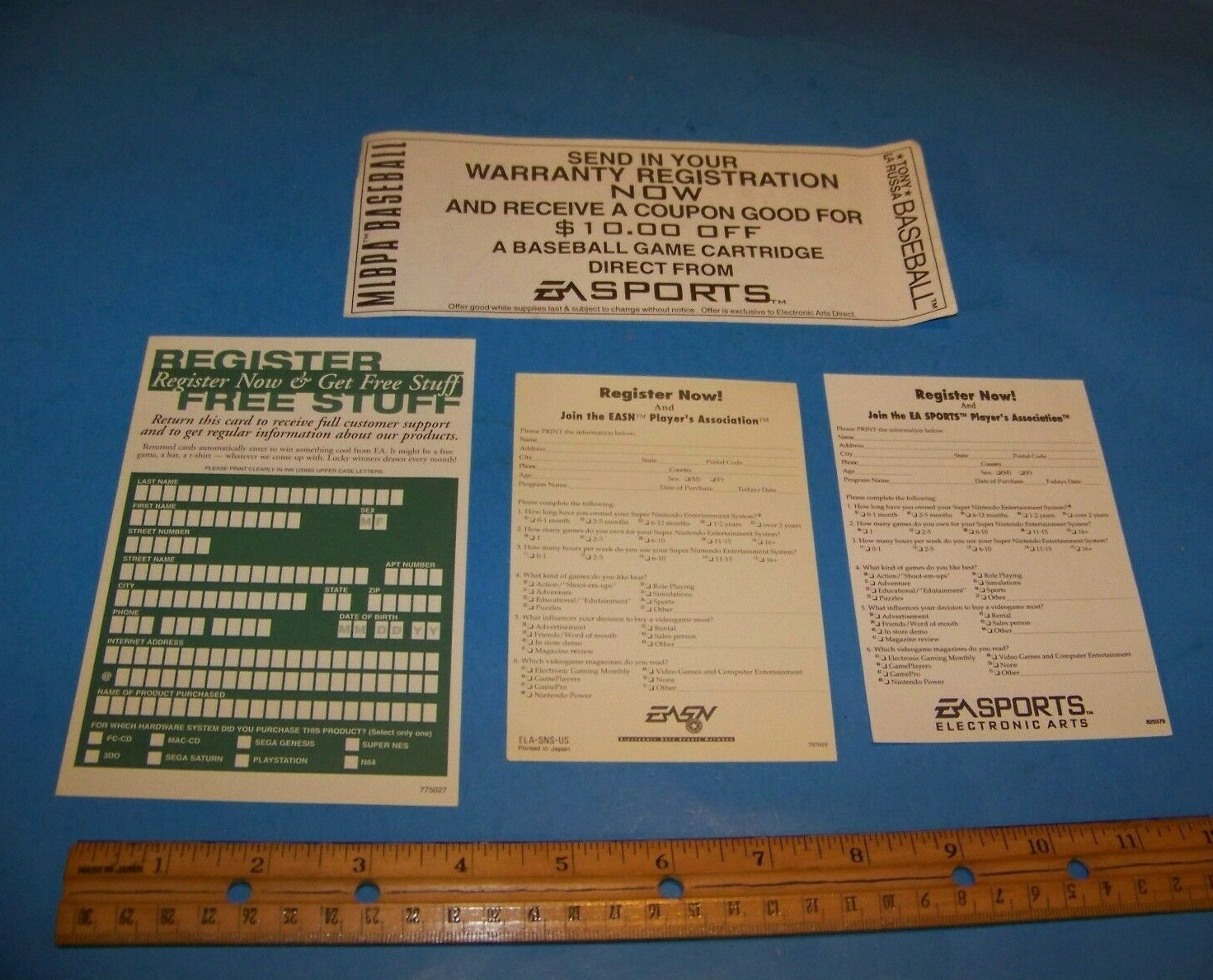 Electronic Arts Mixed Lot Promotional Coupons & Registrations Vintage