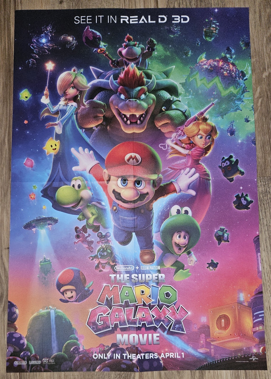 Super Mario Galaxy MOVIE POSTER 16×22 AMC 2026 3D