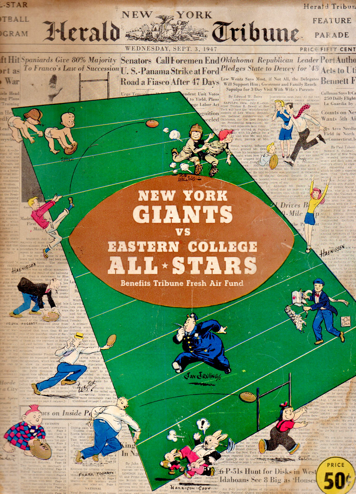9=1953 New York Giants vs Eastern College all Stars football program Great Back