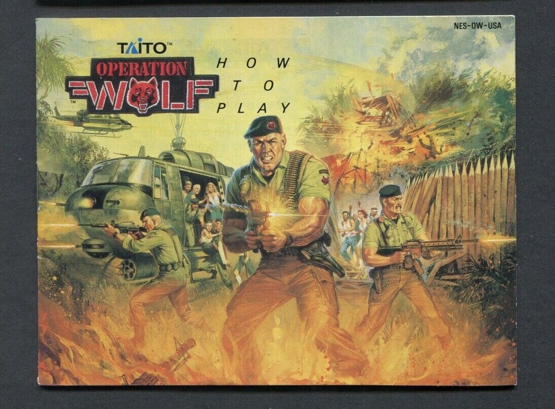 Nintendo Operation Wolf NES Manual Only, 1989 No Game, Instruction Booklet