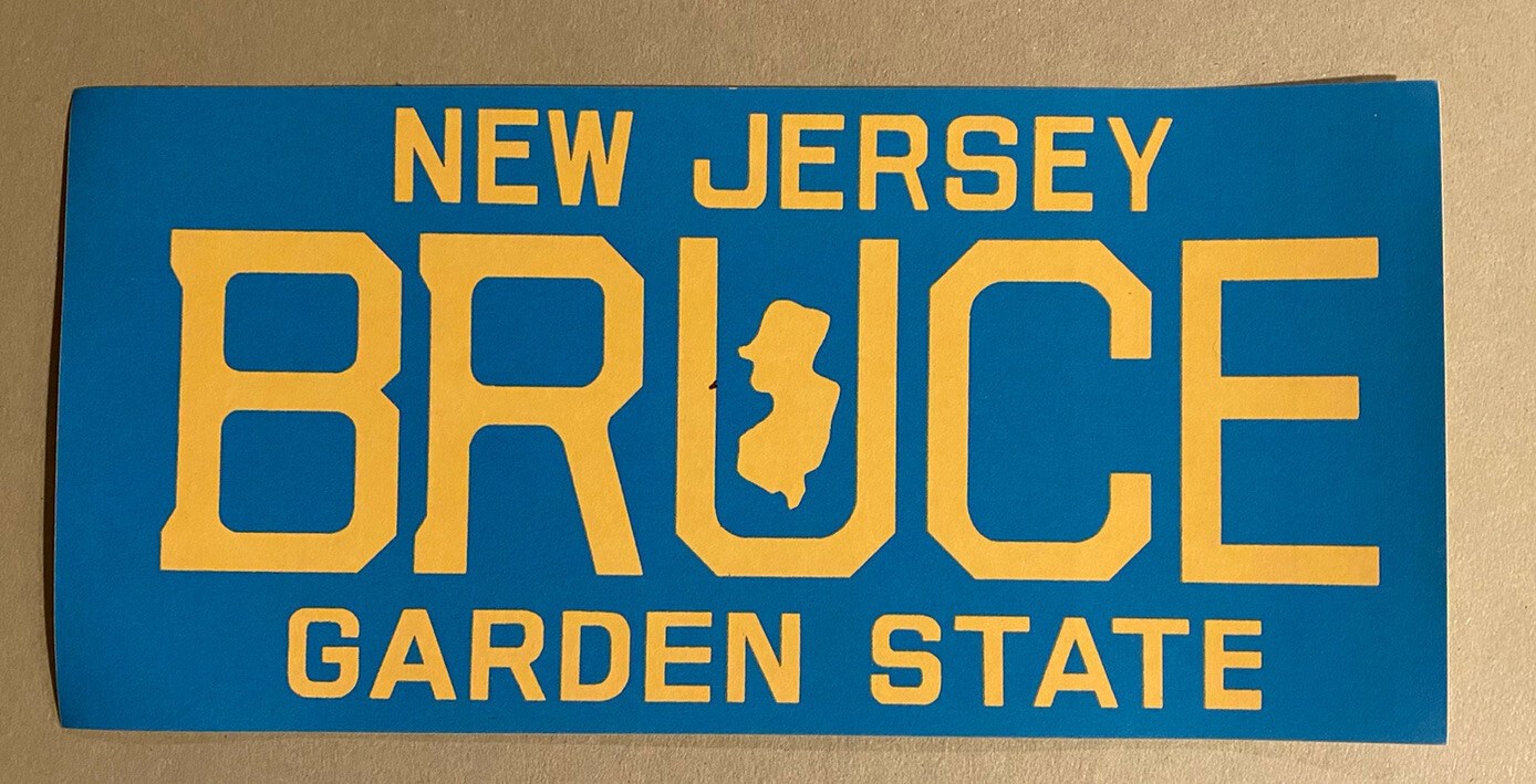 Bruce Springsteen Sticker Garden State Bruce License Plate Vintage Bumper 1980a