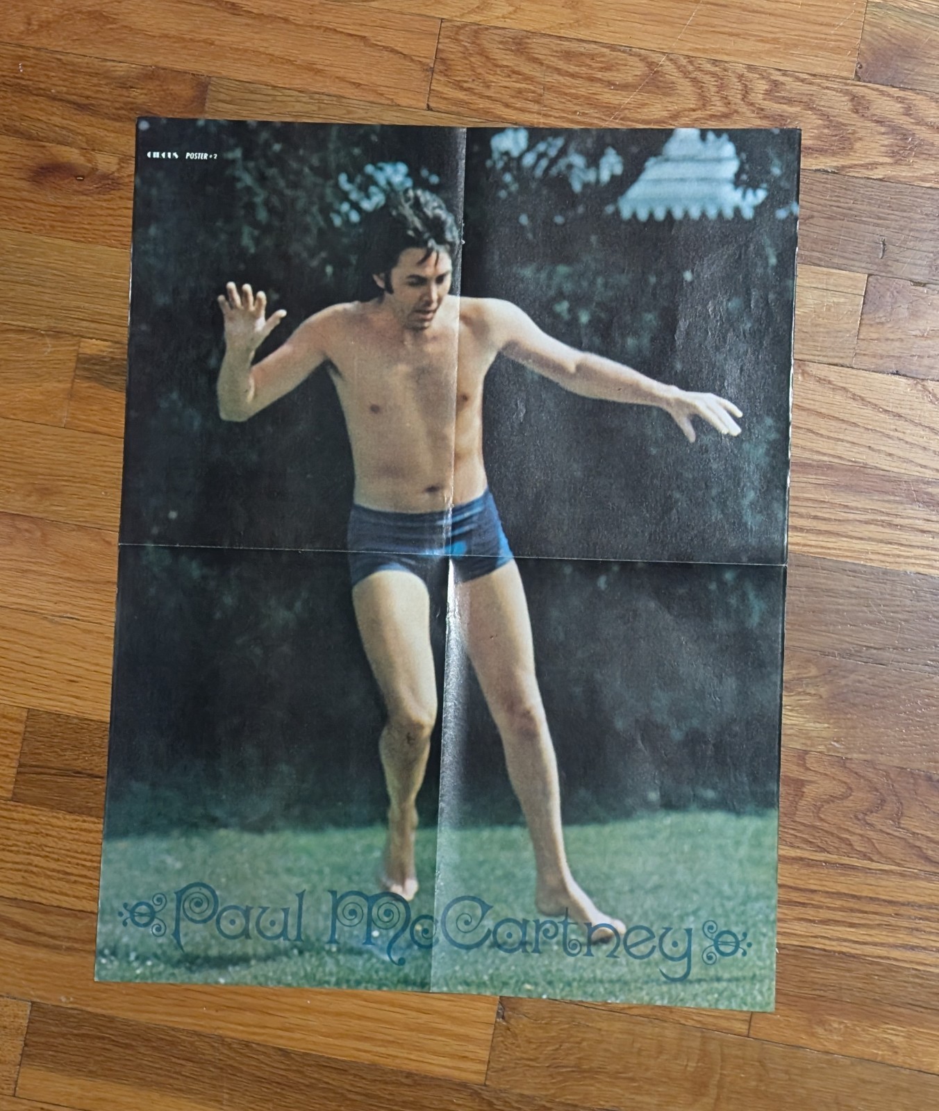 Paul McCartney Blue Swim Trunks Poster – Circus Magazine 1971 – Vintage 1970s