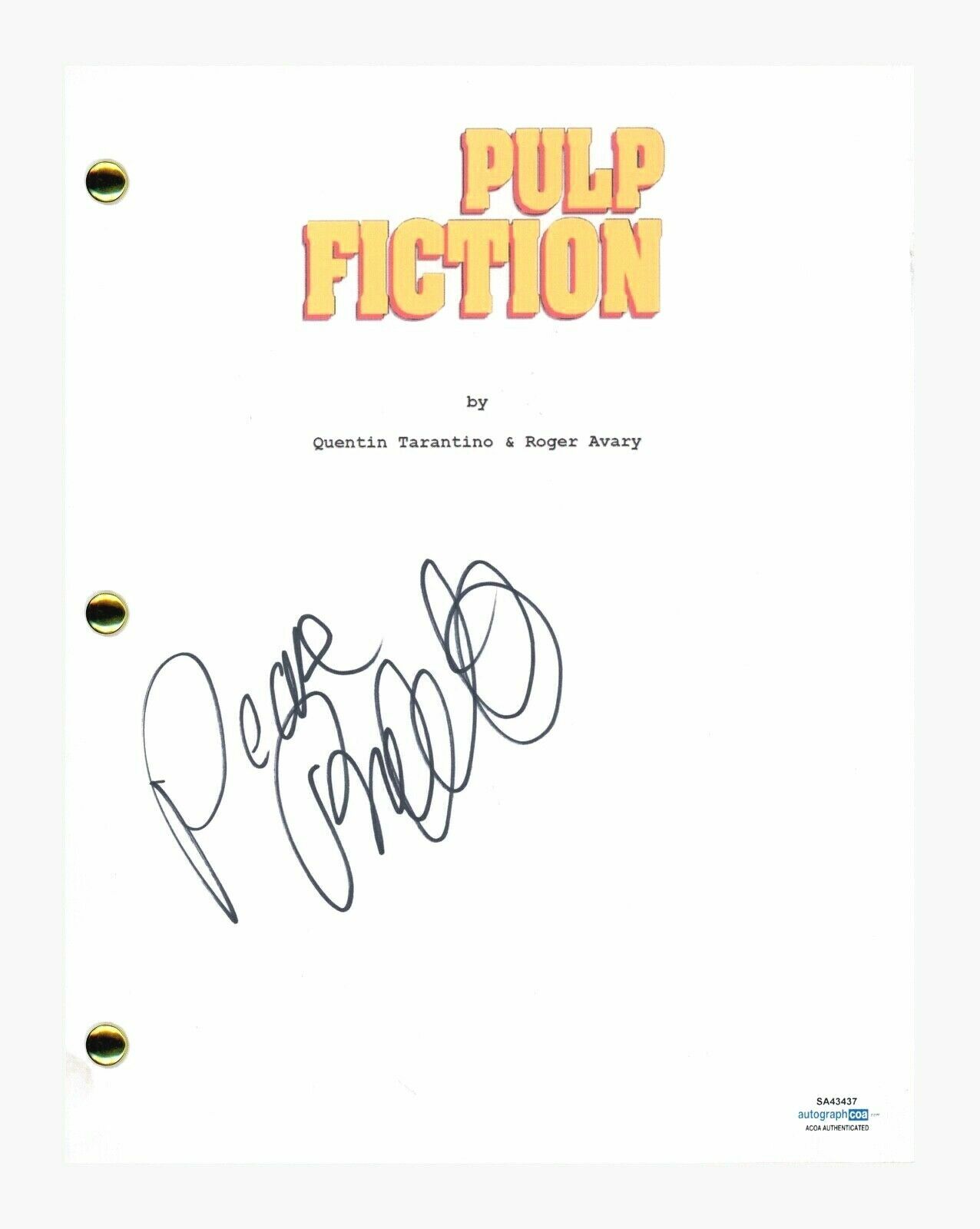 Rosanna Arquette Signed Autograph Pulp Fiction Movie Script Screenplay ACOA COA