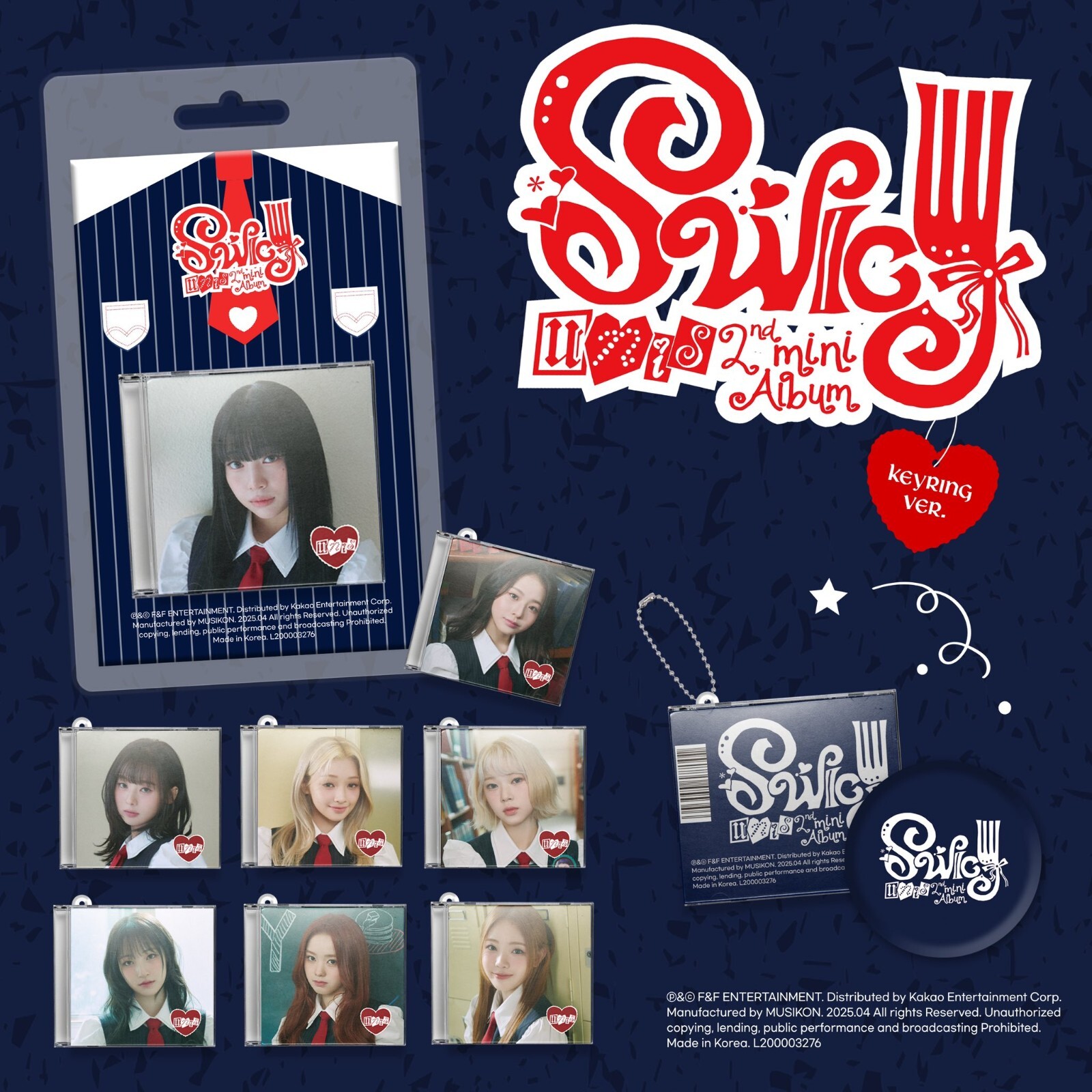 K-POP UNIS 2nd Mini Album SWICY Keyring Ver QR Card+Keyring+Ball Chain+Photocard