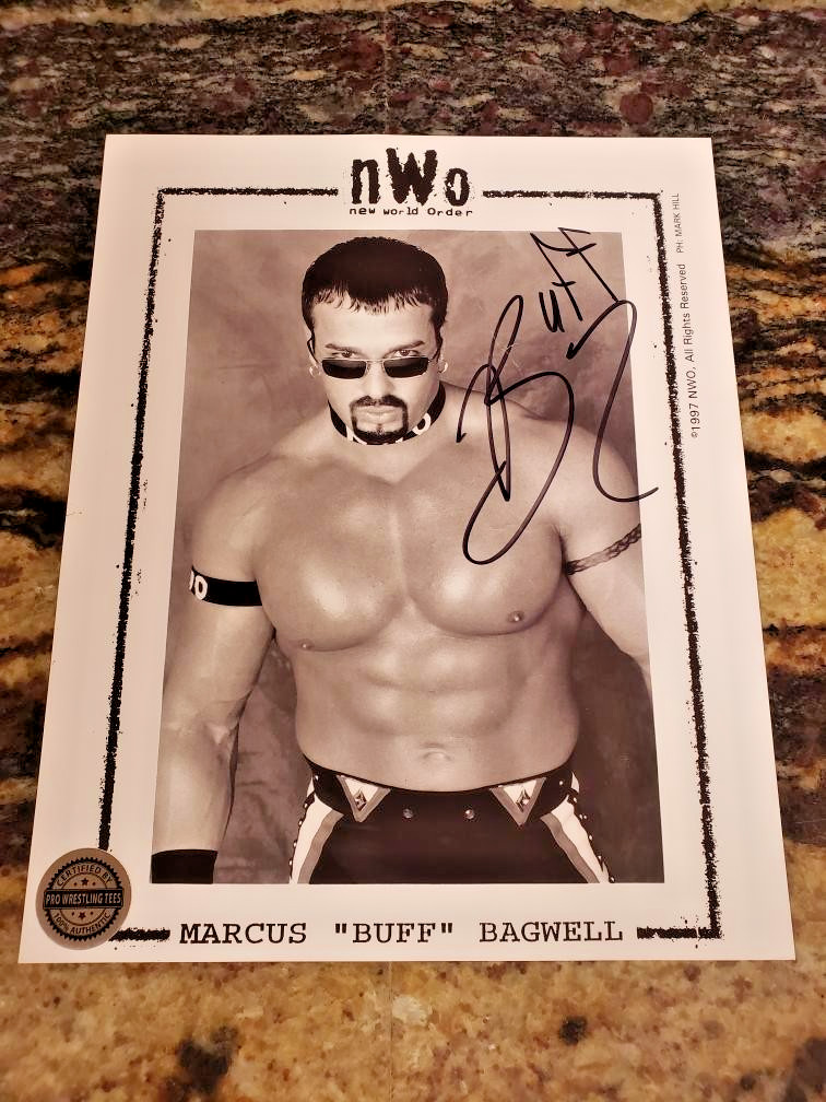 MARCUS ” BUFF ” BAGWELL SIGNED AUTOGRAPHED 8X10 CERTIFIED BY PRO WRESTLING TEES