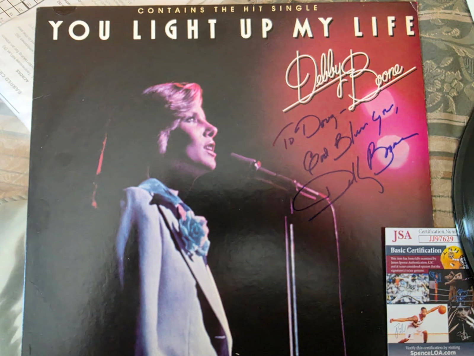Debby Boone autographed You Light Up My Life vinyl Album by JSA Certified