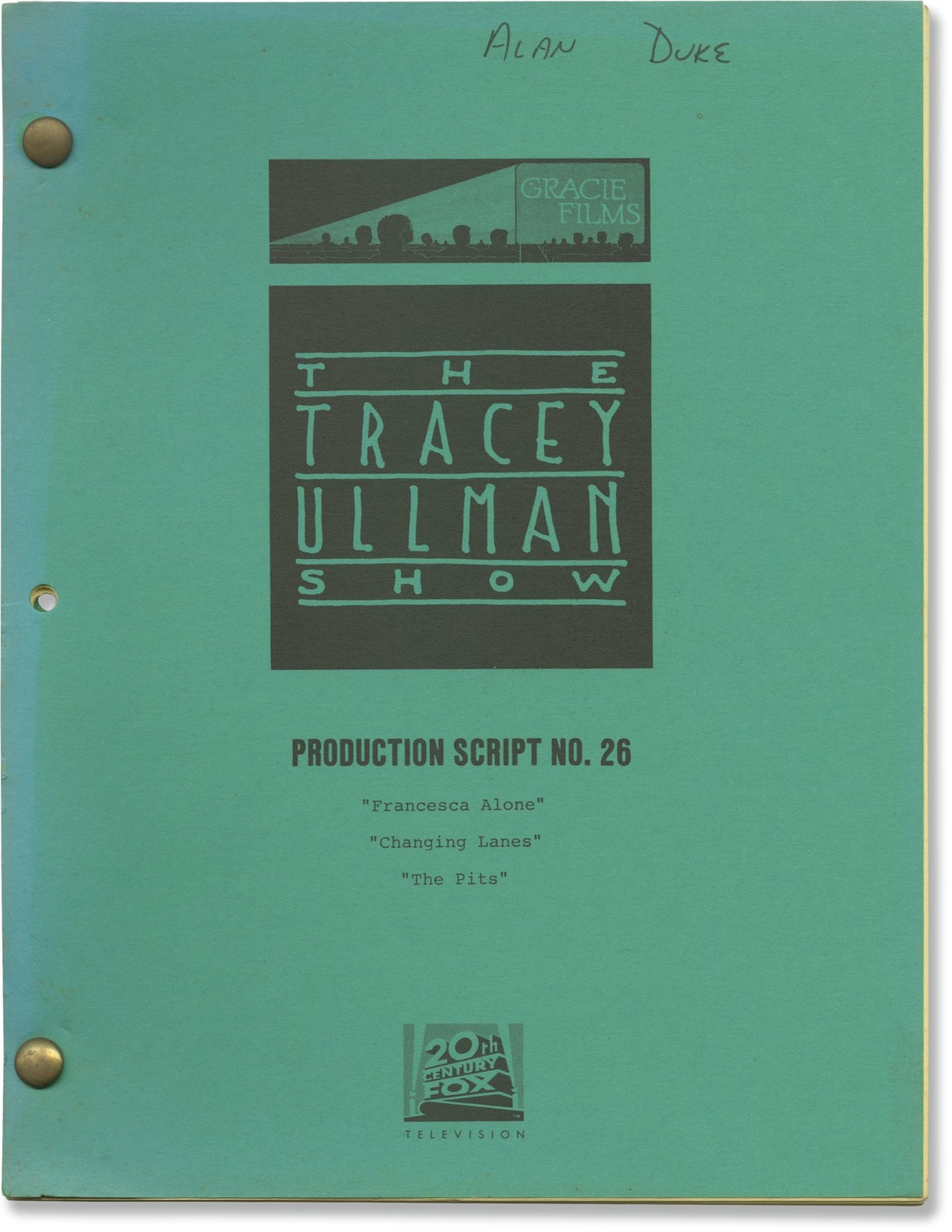 TRACEY ULLMAN SHOW SEASON 2 Original screenplay for an episode of the #163602