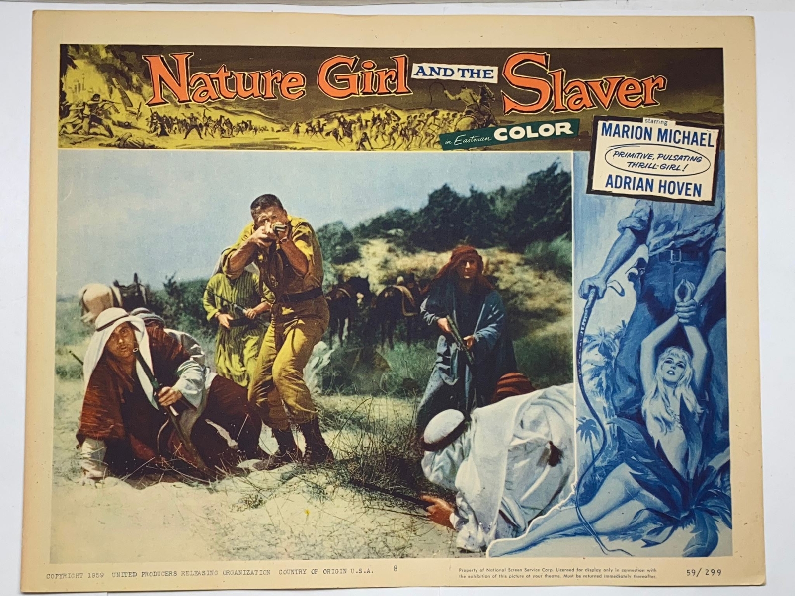 1957 Nature Girl and the Slaver #8 Lobby Card 11×14 Marion Michael Adrian Hoven