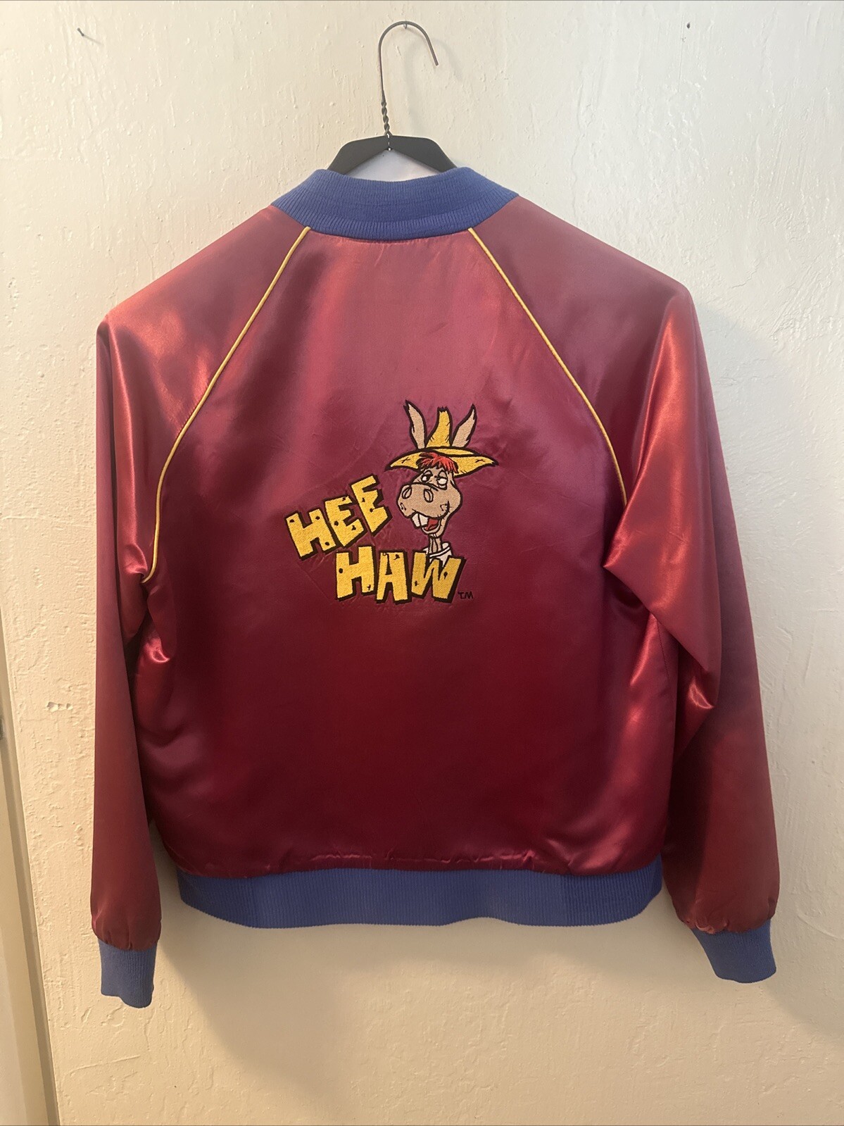 Original Small HEE HAW Satin Jacket 1970’s 1980’s Country TV Variety Show Donkey